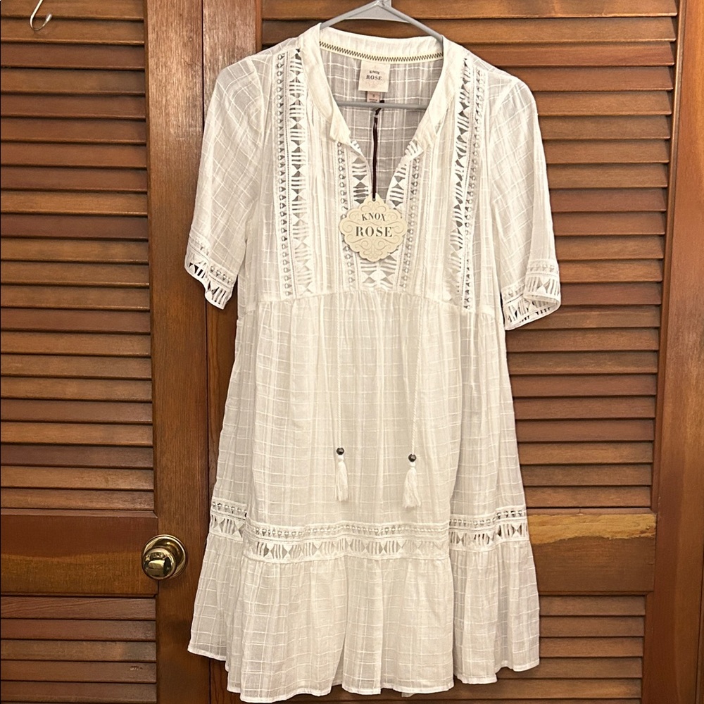 Knox Rose Cream Lace Detail Mini Dress